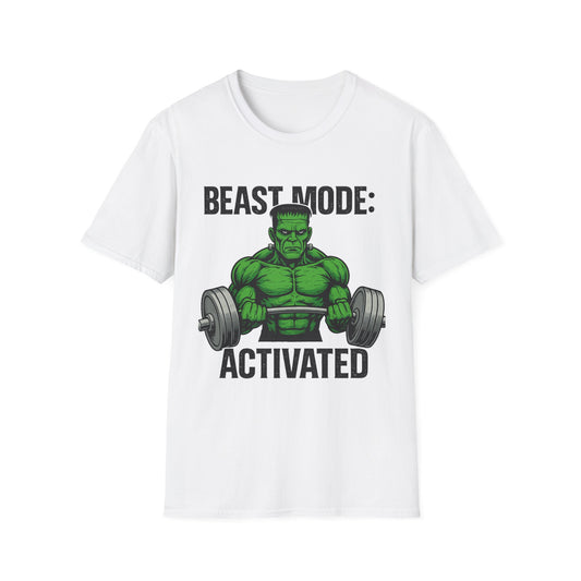 Beast Mode Frankenstein Unisex Softstyle T-Shirt, Costume Party Tee, Fall Halloween Shirt for Men and Women, Halloween