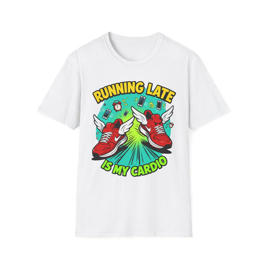 Funny Running Late T-Shirt, Gym Shirt, Gift for Runners, Workout Tee, Cartoon Graphic Tee, Casual Wear