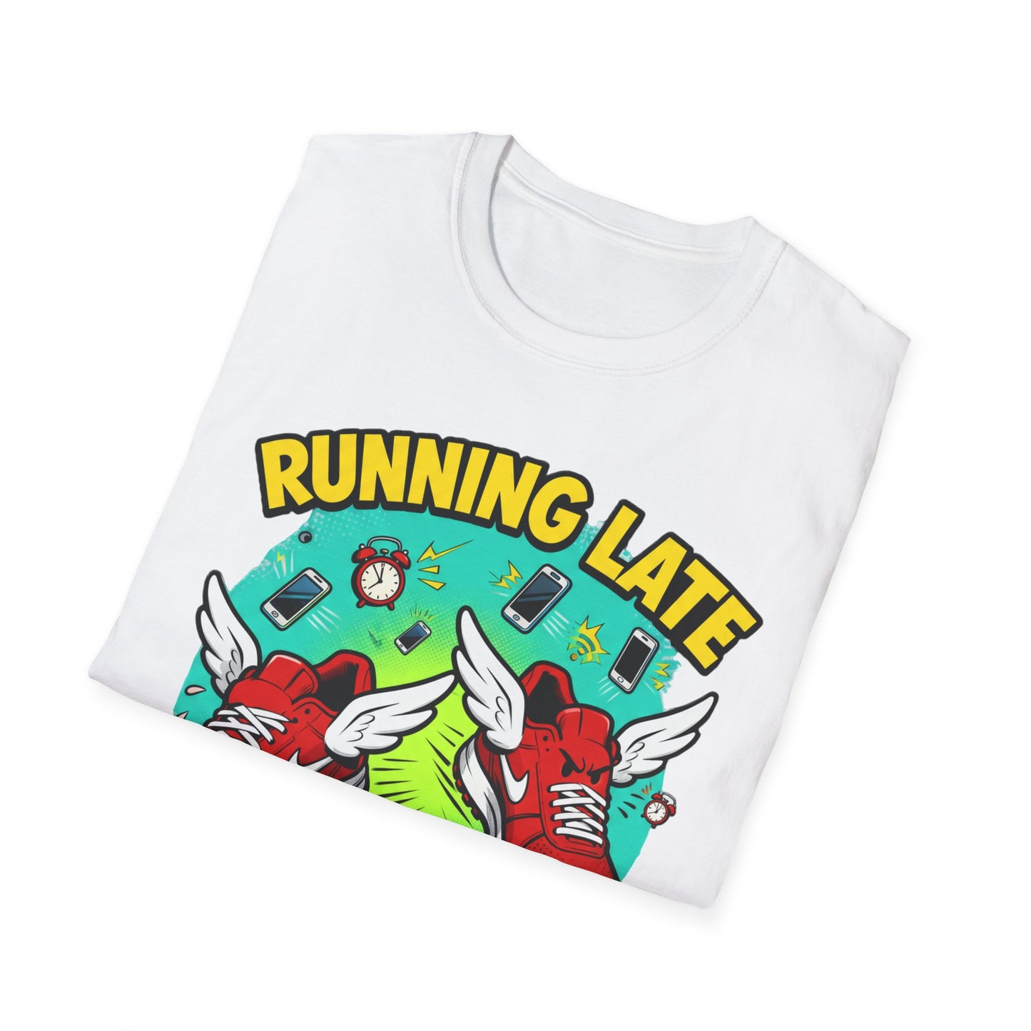Funny Running Late T-Shirt, Gym Shirt, Gift for Runners, Workout Tee, Cartoon Graphic Tee, Casual Wear