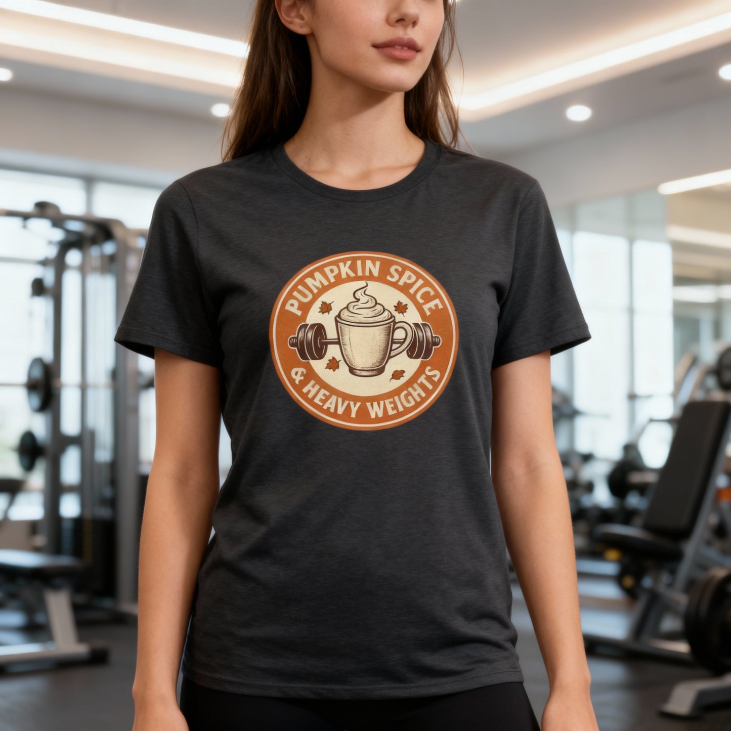 Pumpkin Spice & Heavy Weights Tee – Funny Fall Gym Shirt