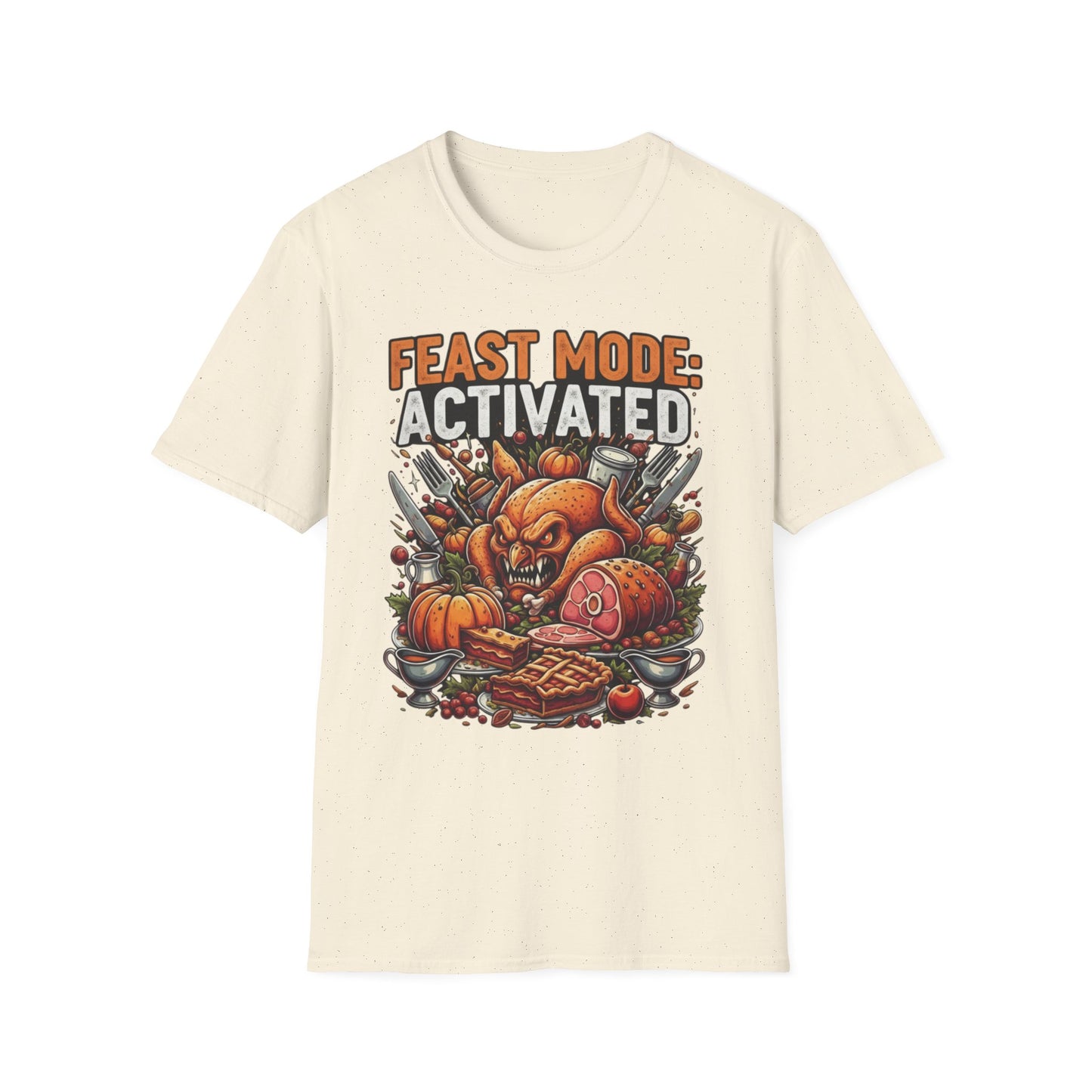 Feast Mode: Activated; Unisex Softstyle T-Shirt, Holiday Tee, Thanksgiving Shirt, Christmas Gift, Festive Apparel, Humorous