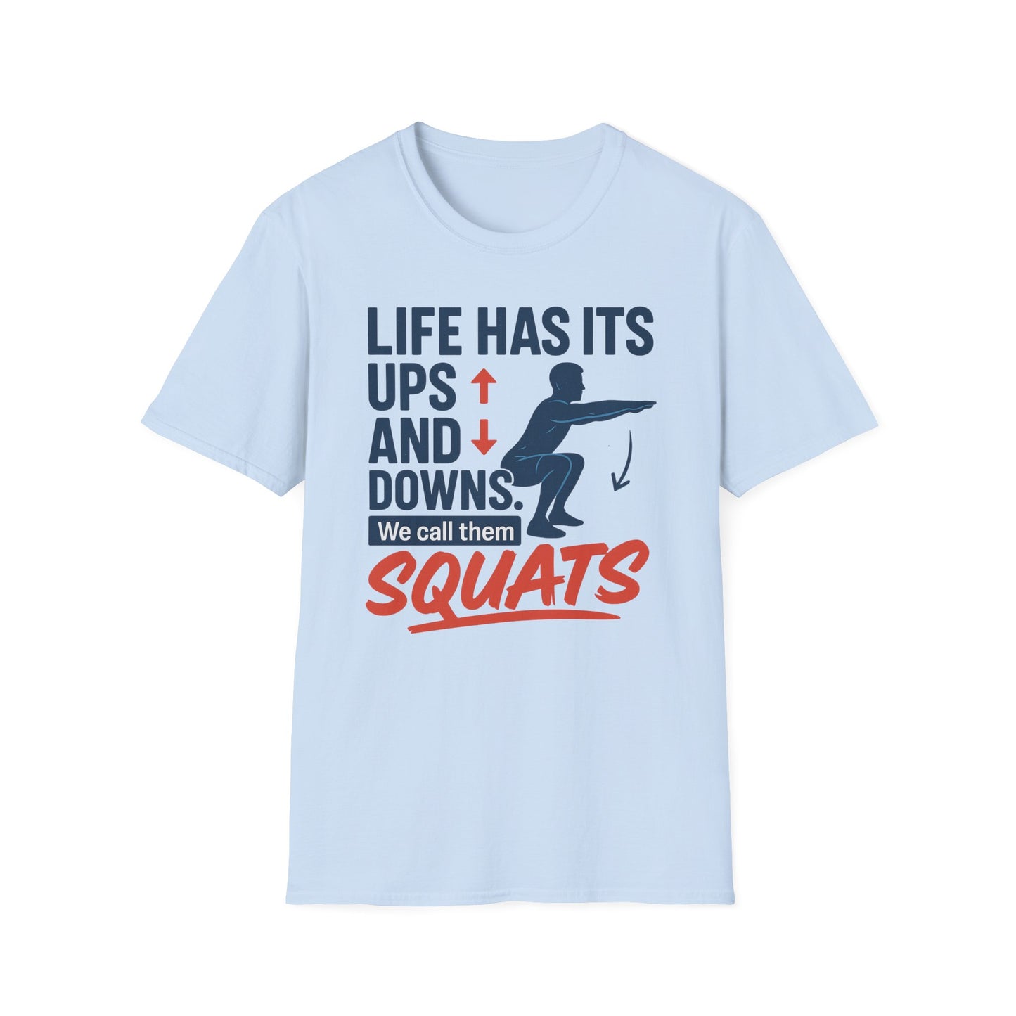 SQUATS Motivational Gym T-Shirt, Workout Tee, Fitness Shirt, Exercise Top, Gym Apparel