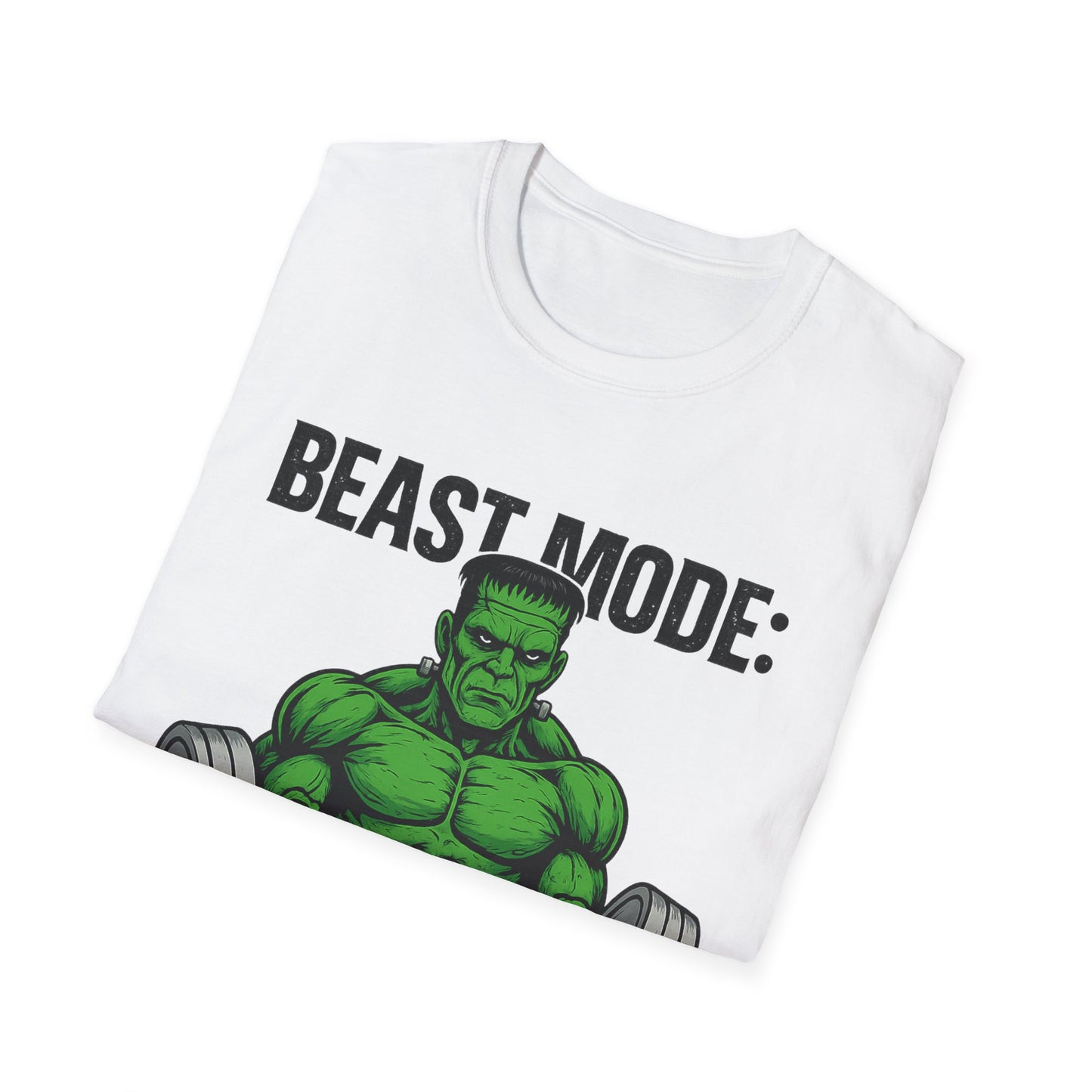 Beast Mode Frankenstein Unisex Softstyle T-Shirt, Costume Party Tee, Fall Halloween Shirt for Men and Women, Halloween