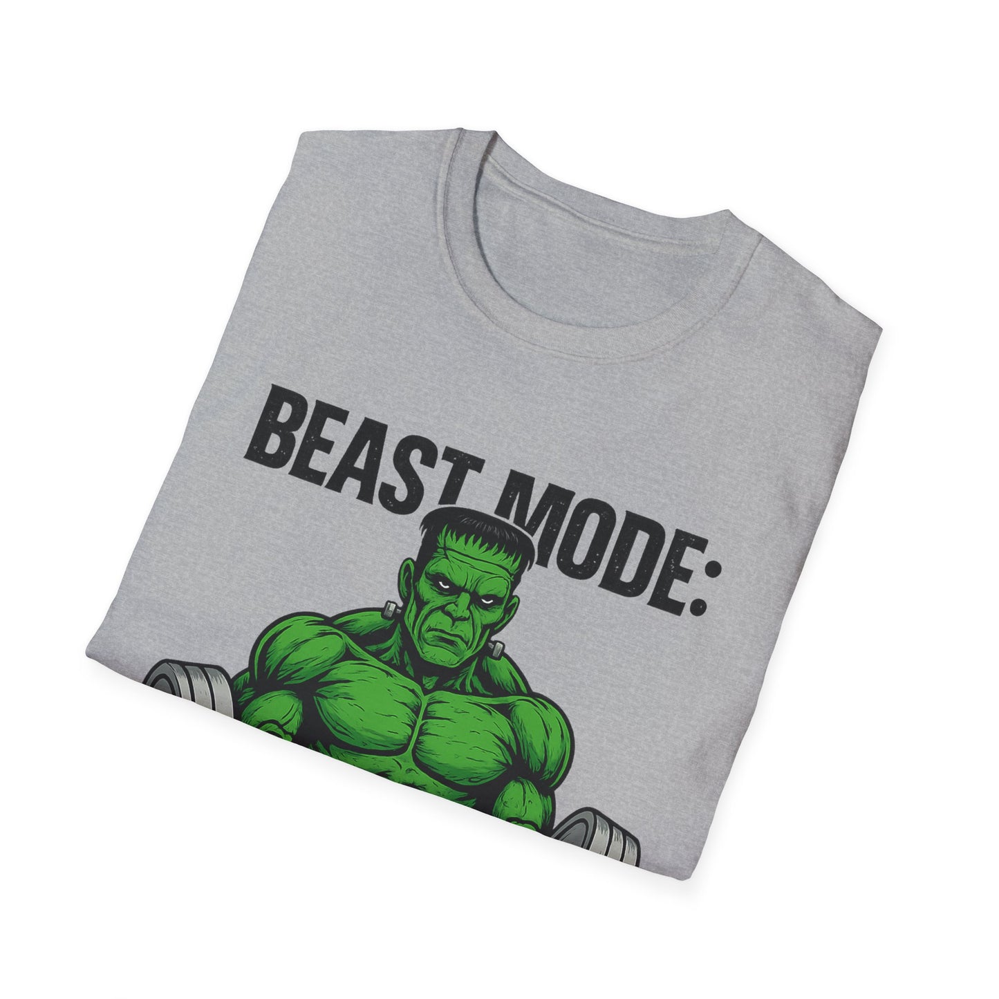 Beast Mode Frankenstein Unisex Softstyle T-Shirt, Costume Party Tee, Fall Halloween Shirt for Men and Women, Halloween