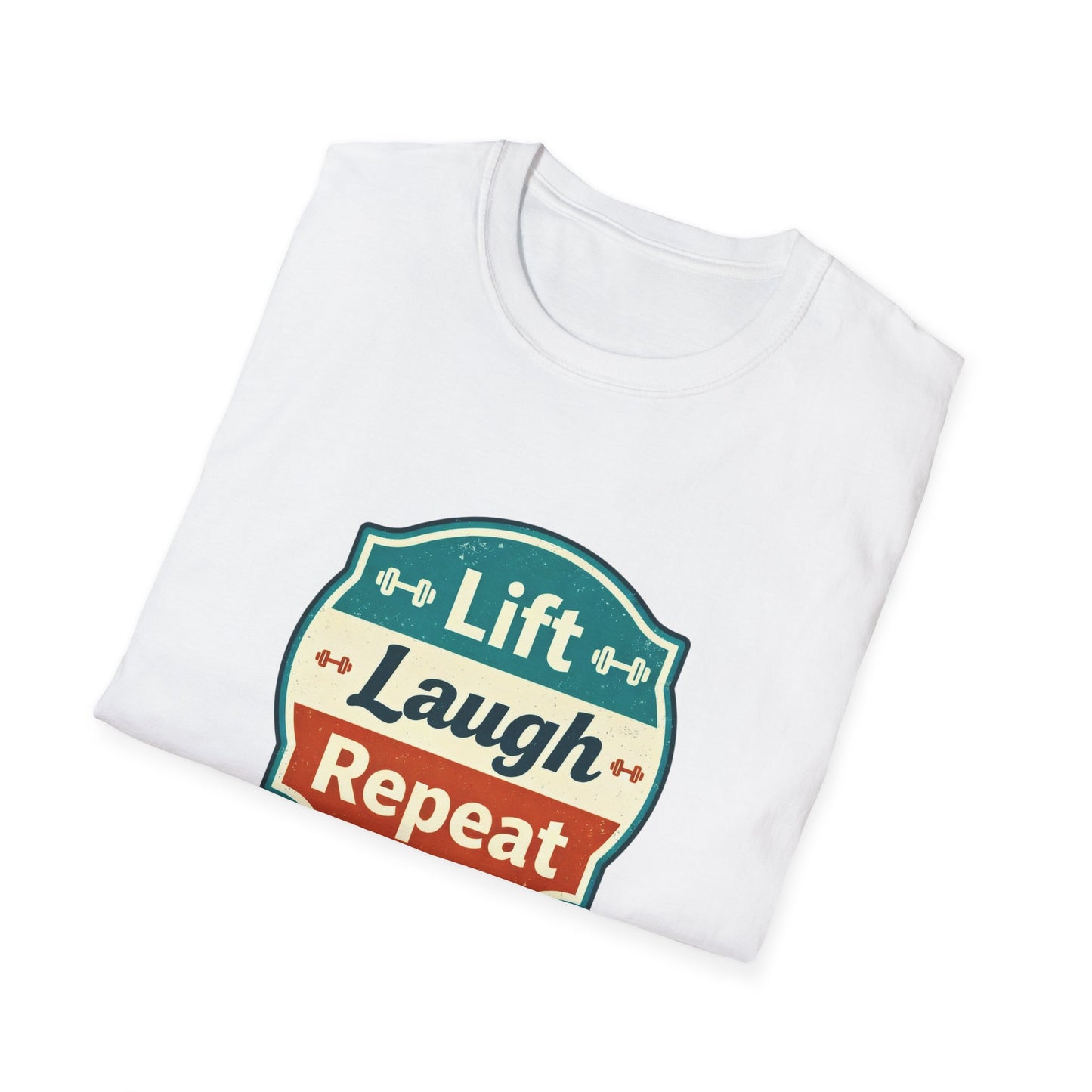 Lift Laugh Repeat Workout Tee - Funny Fitness T-Shirt, Gift for Gym Lovers, Unisex Cotton Top, Exercise Humor Shirt, Motivational