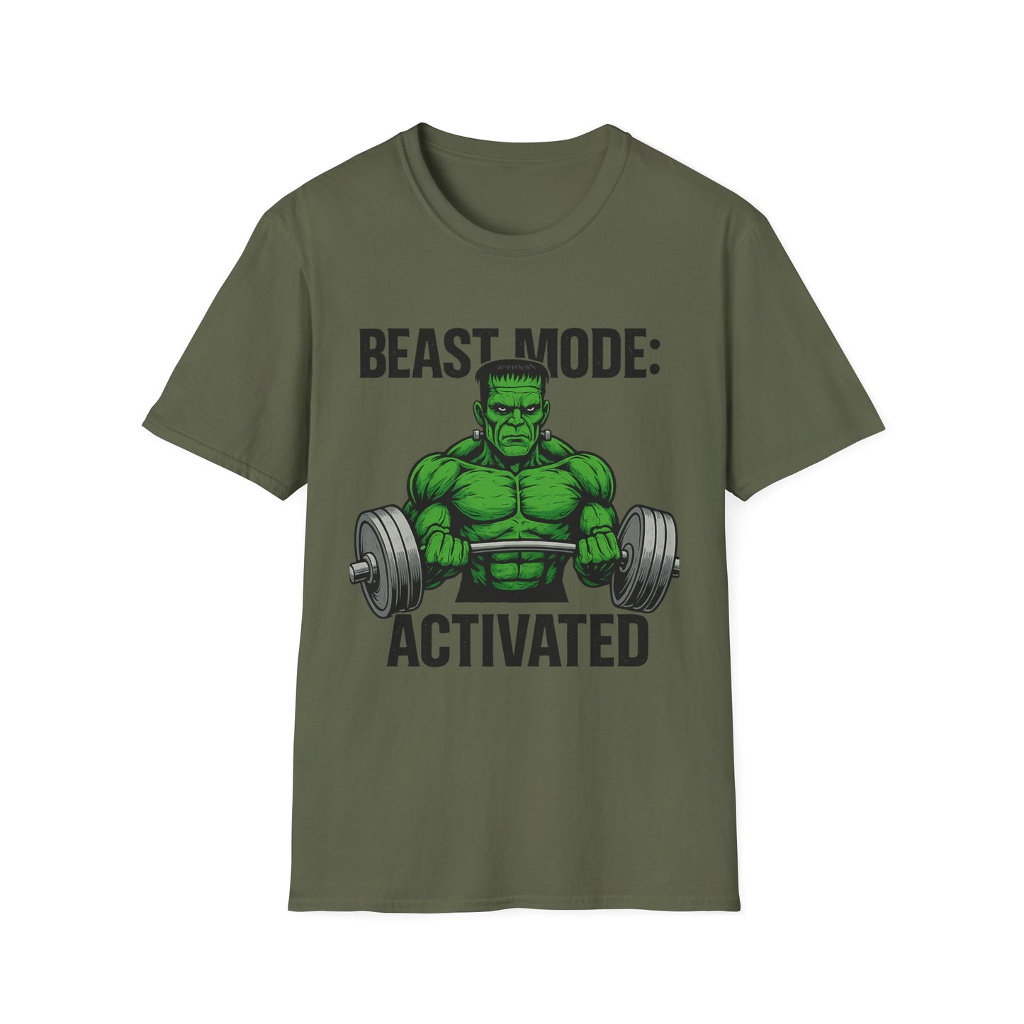 Beast Mode Frankenstein Unisex Softstyle T-Shirt, Costume Party Tee, Fall Halloween Shirt for Men and Women, Halloween