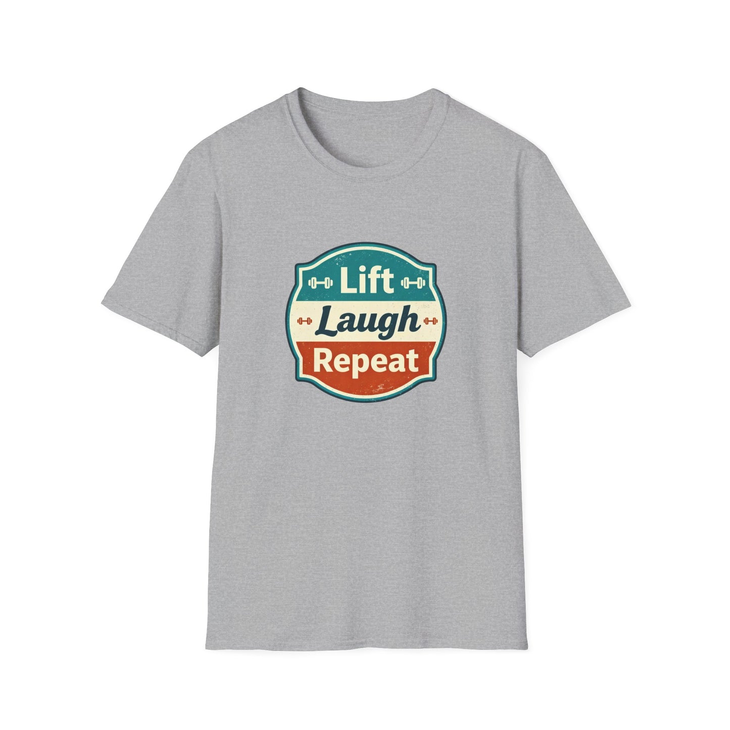 Lift Laugh Repeat Workout Tee - Funny Fitness T-Shirt, Gift for Gym Lovers, Unisex Cotton Top, Exercise Humor Shirt, Motivational