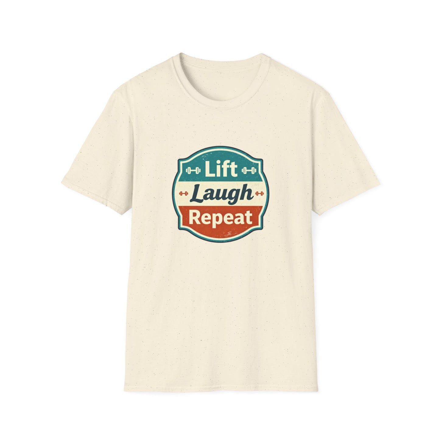Lift Laugh Repeat Workout Tee - Funny Fitness T-Shirt, Gift for Gym Lovers, Unisex Cotton Top, Exercise Humor Shirt, Motivational