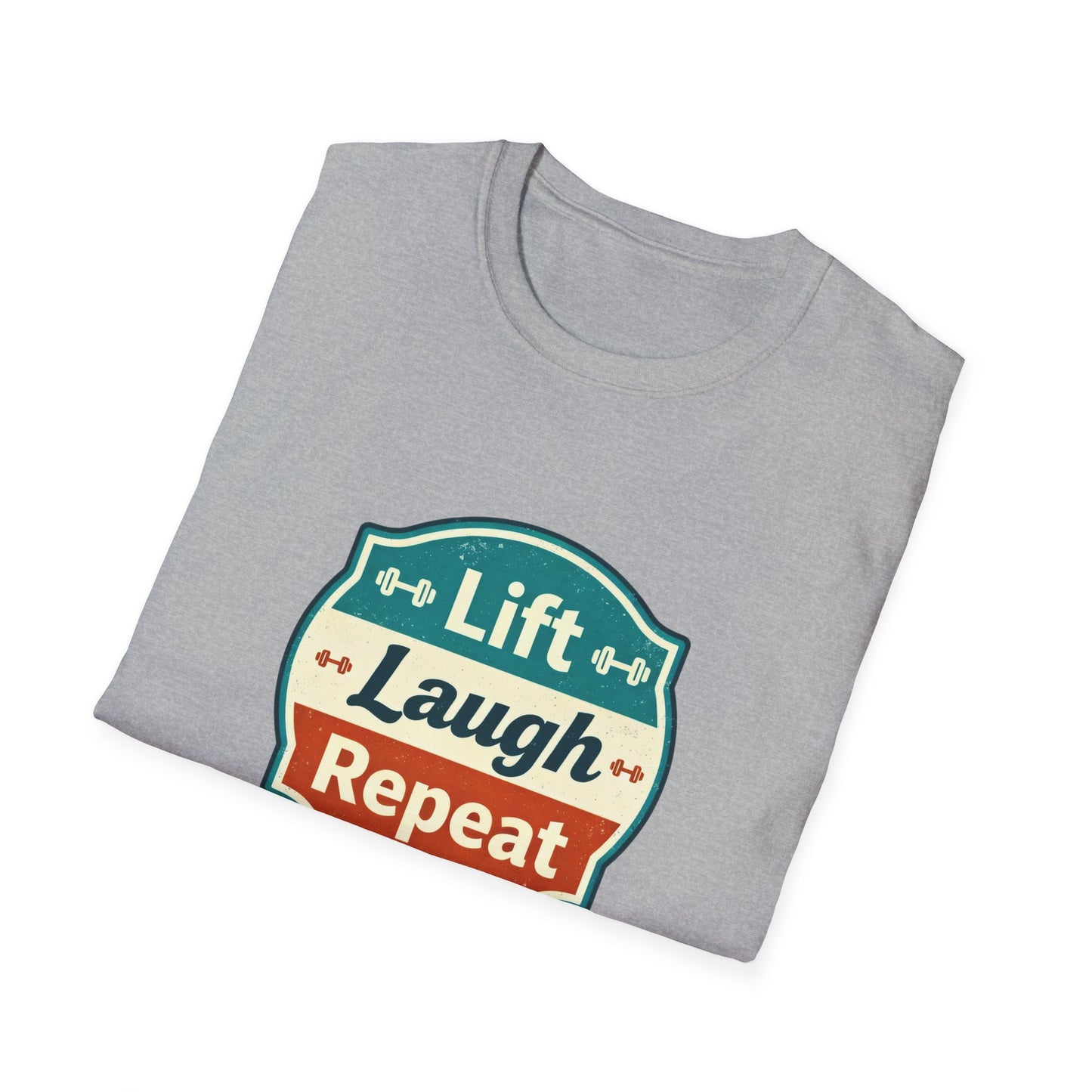 Lift Laugh Repeat Workout Tee - Funny Fitness T-Shirt, Gift for Gym Lovers, Unisex Cotton Top, Exercise Humor Shirt, Motivational