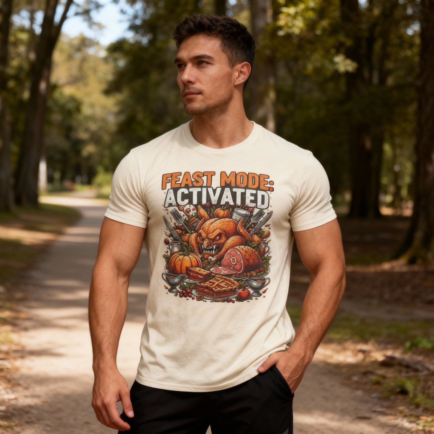 Feast Mode: Activated; Unisex Softstyle T-Shirt, Holiday Tee, Thanksgiving Shirt, Christmas Gift, Festive Apparel, Humorous