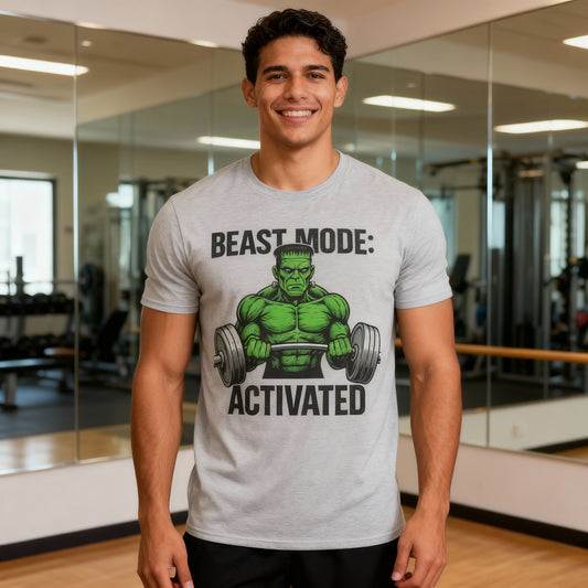 Beast Mode Frankenstein Unisex Softstyle T-Shirt, Costume Party Tee, Fall Halloween Shirt for Men and Women, Halloween