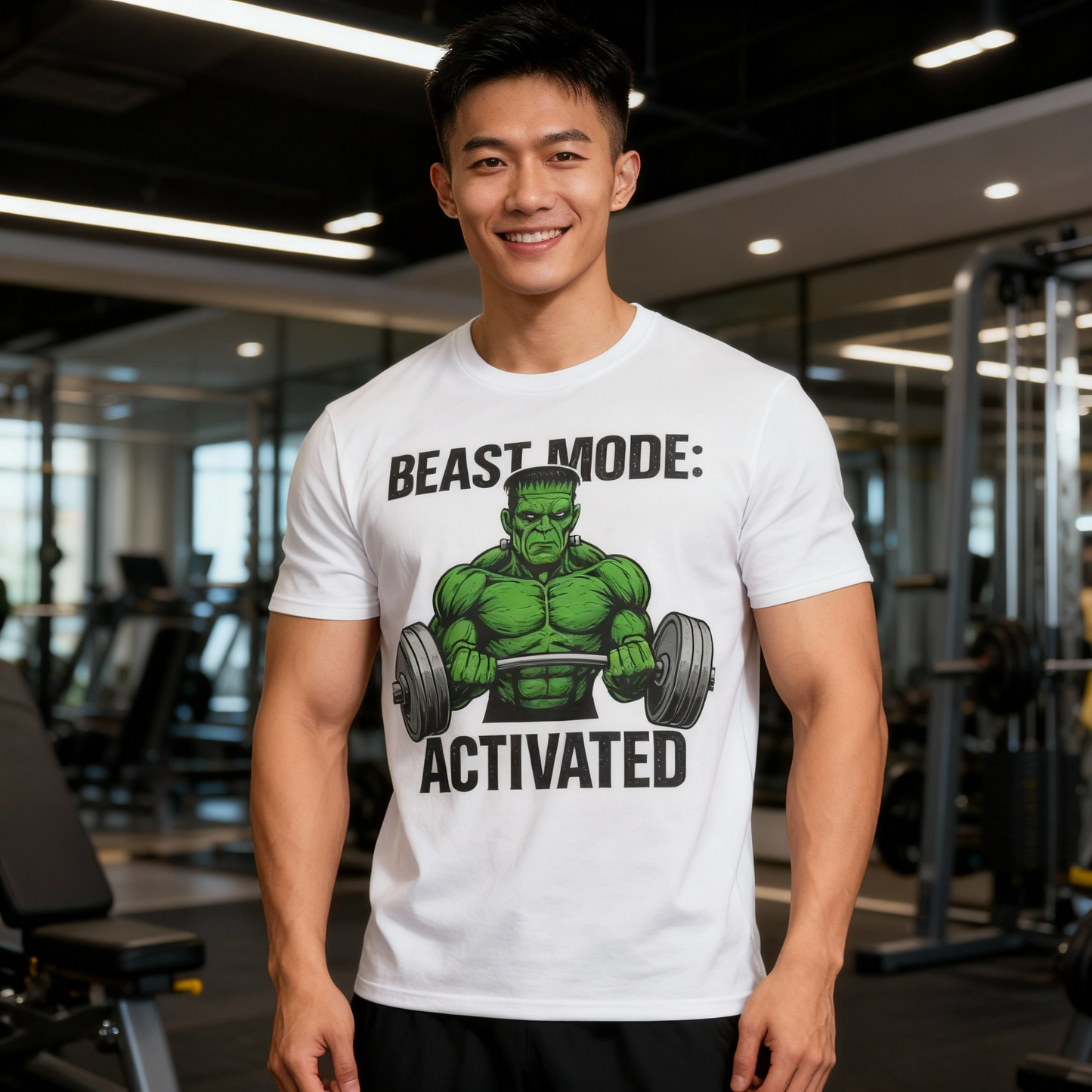 Beast Mode Frankenstein Unisex Softstyle T-Shirt, Costume Party Tee, Fall Halloween Shirt for Men and Women, Halloween
