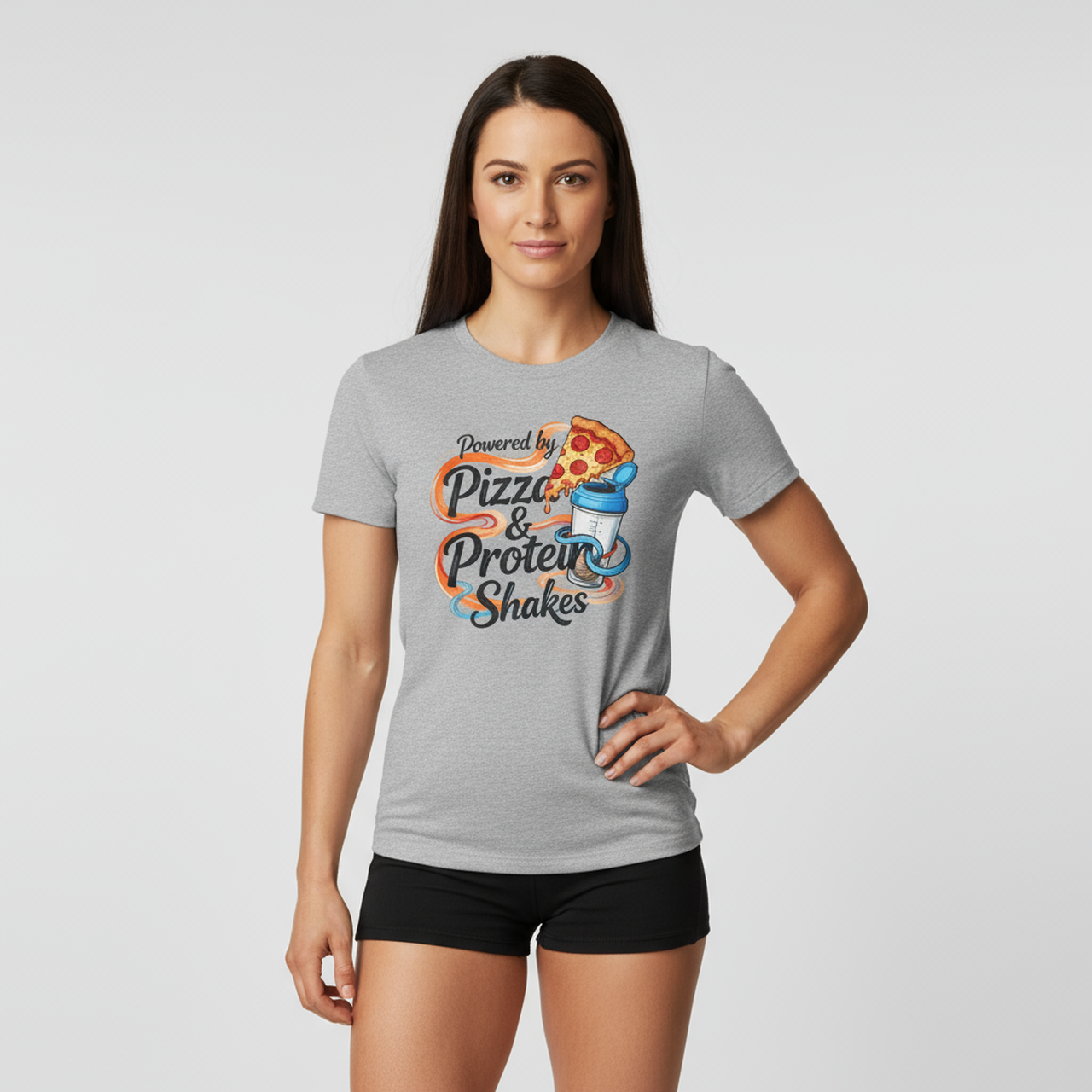 Funny Gym Apparel Unisex Softstyle T-Shirt, Pizza and Protein Shakes Tee Shirt, Workout Shirt, Activewear Top, Fitness Tee, Gift for Gym