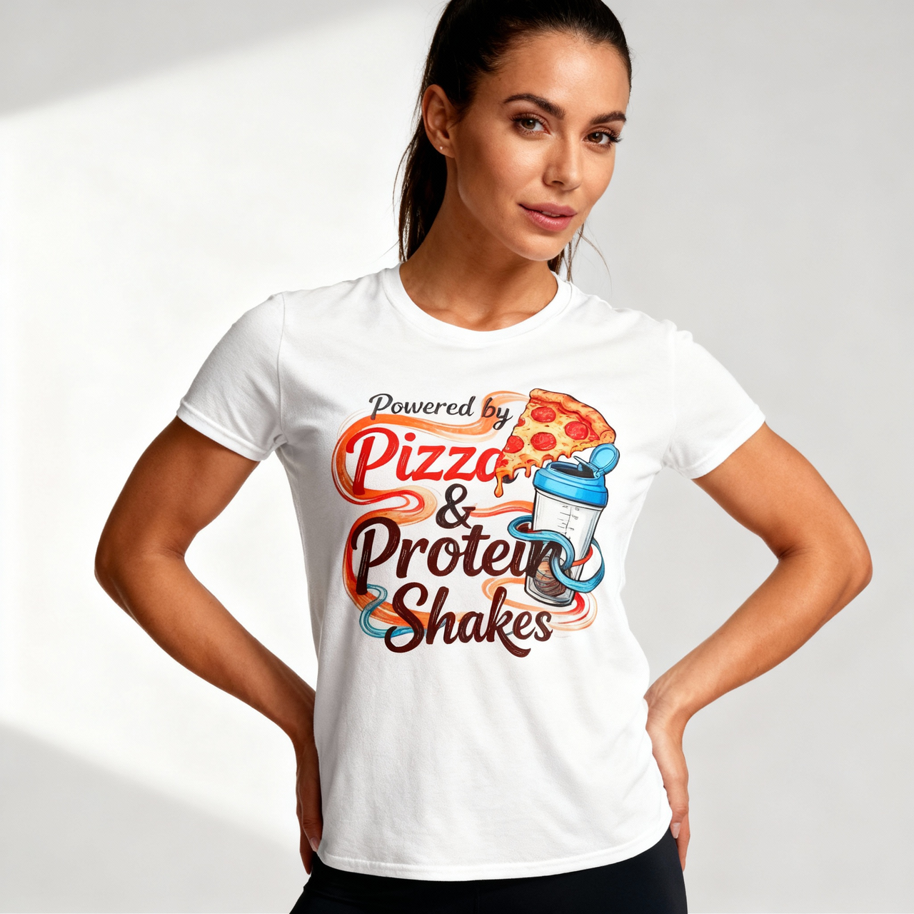 Funny Gym Apparel Unisex Softstyle T-Shirt, Pizza and Protein Shakes Tee Shirt, Workout Shirt, Activewear Top, Fitness Tee, Gift for Gym