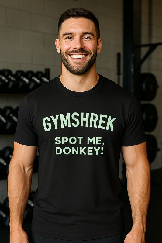 T-Shirt GYMSHREK Spot Me, Donkey Funny Parody Shirt