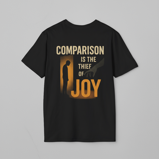 Motivational Comparison Is The Thief Of Joy Unisex Softstyle T-Shirt, Inspirational Tee, Positive Vibes Shirt, Self-Improvement Top, Gift