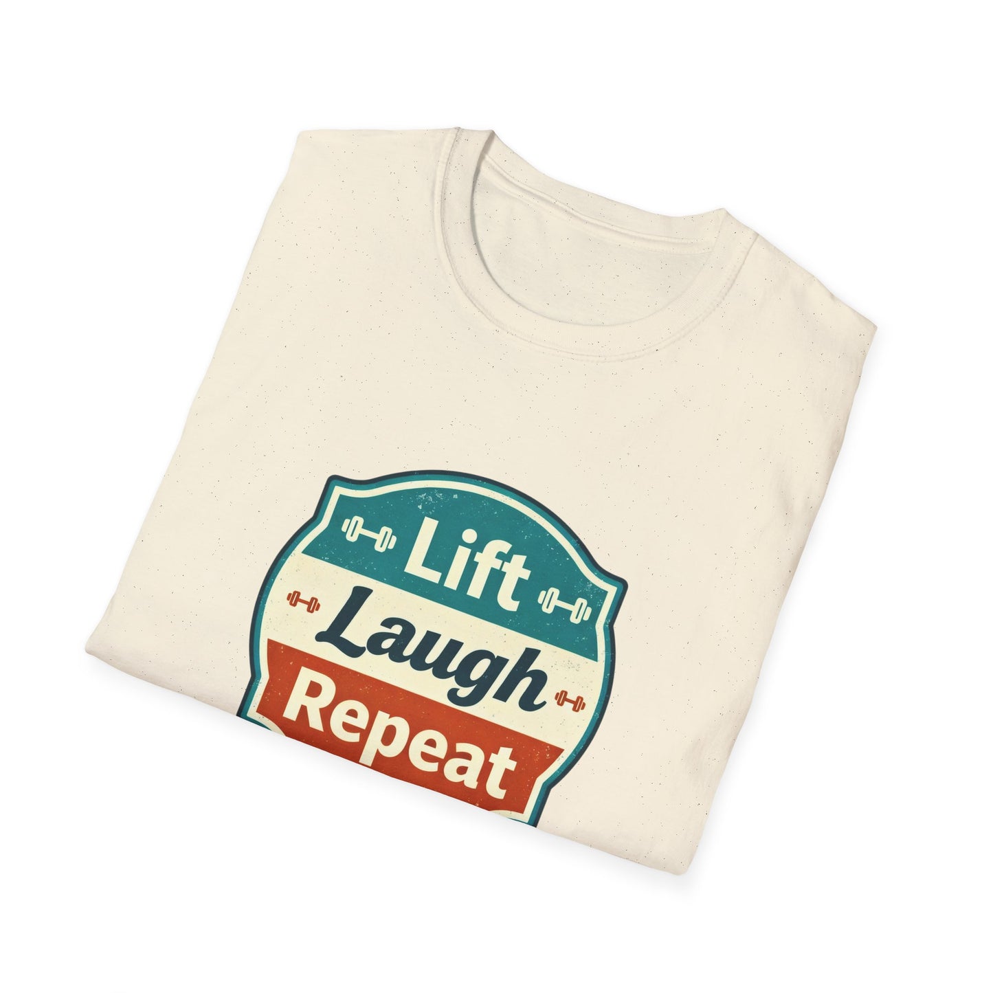 Lift Laugh Repeat Workout Tee - Funny Fitness T-Shirt, Gift for Gym Lovers, Unisex Cotton Top, Exercise Humor Shirt, Motivational