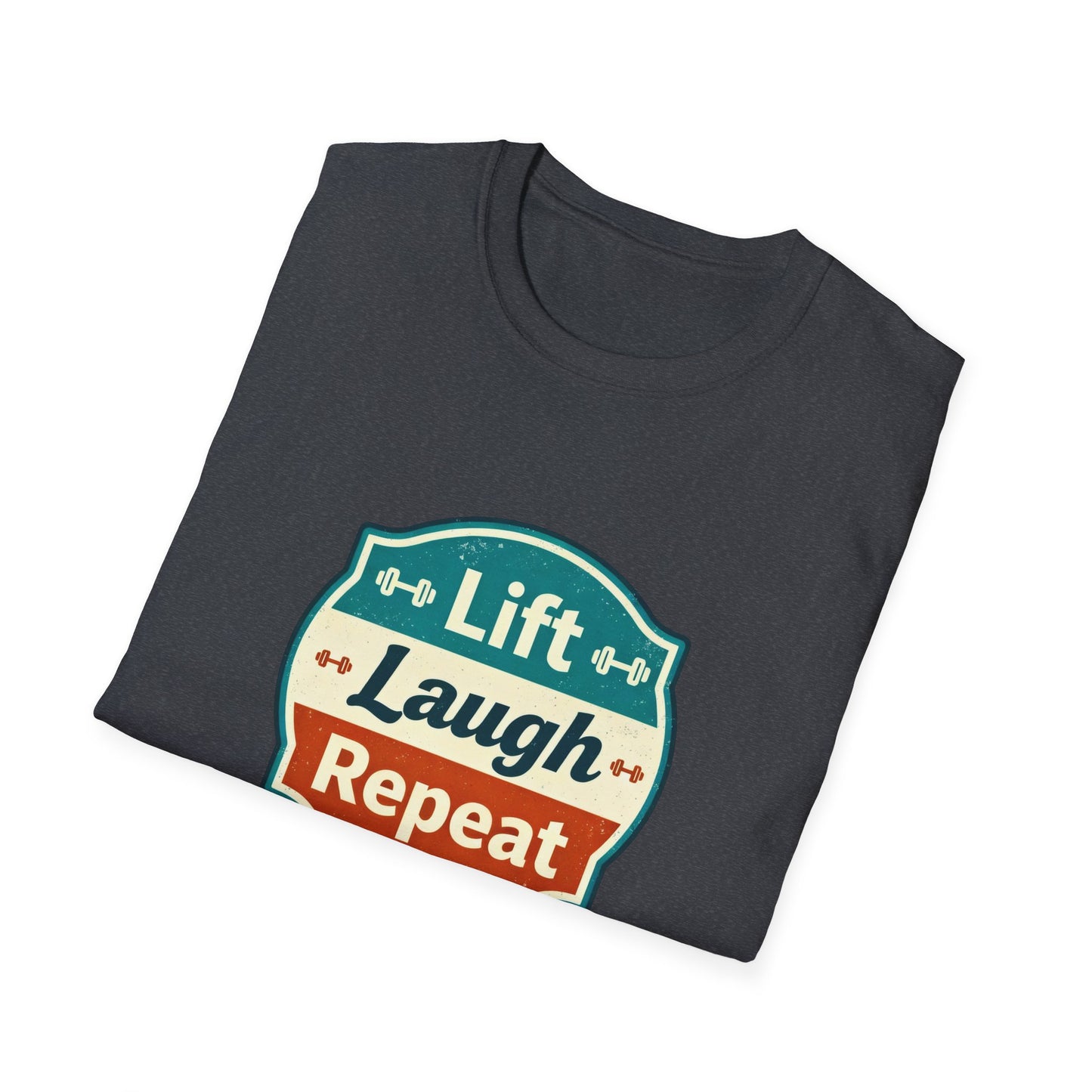 Lift Laugh Repeat Workout Tee - Funny Fitness T-Shirt, Gift for Gym Lovers, Unisex Cotton Top, Exercise Humor Shirt, Motivational