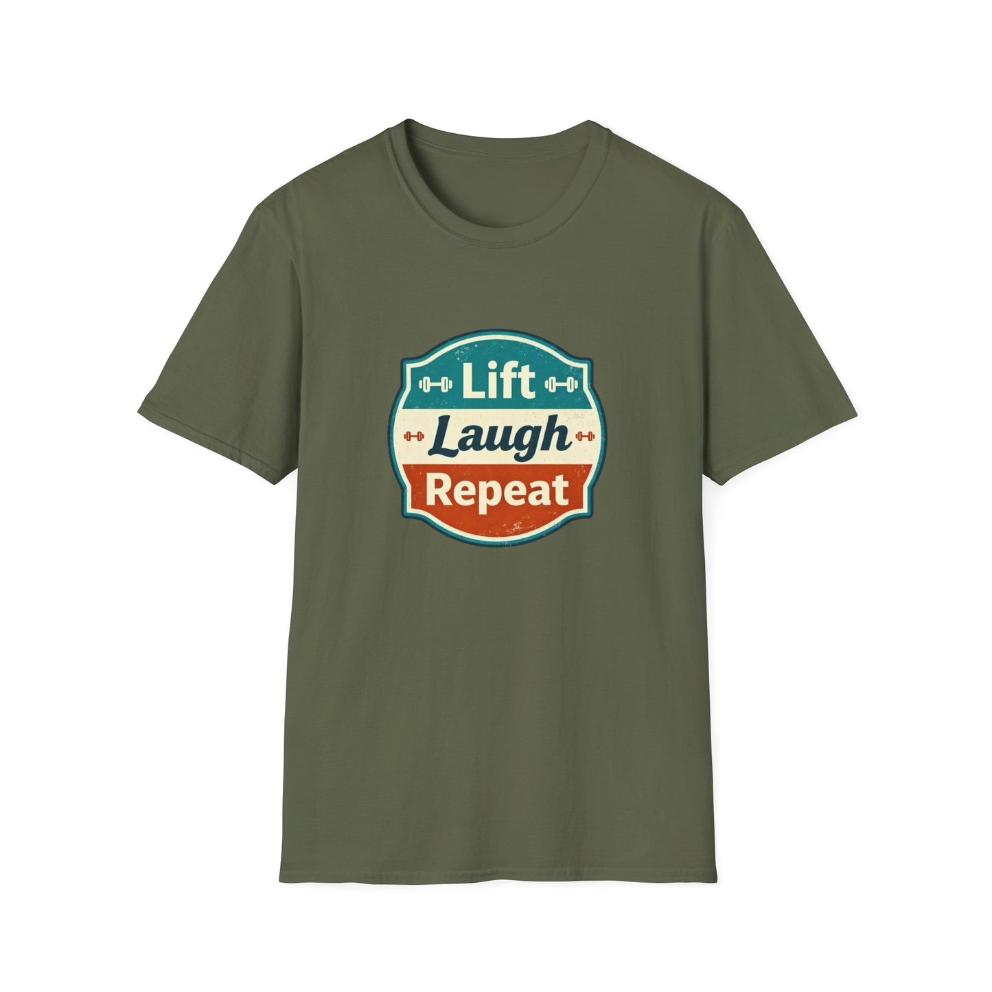 Lift Laugh Repeat Workout Tee - Funny Fitness T-Shirt, Gift for Gym Lovers, Unisex Cotton Top, Exercise Humor Shirt, Motivational