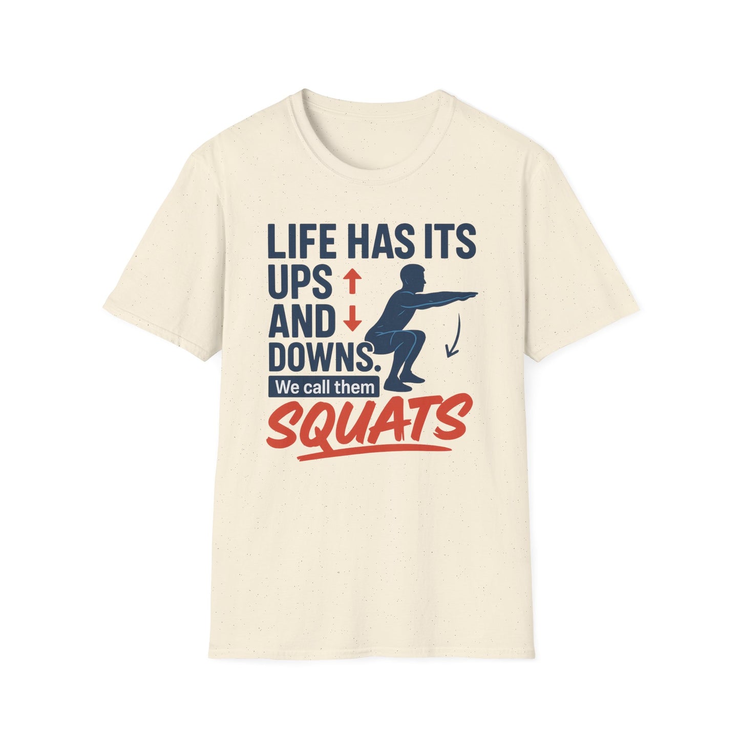 SQUATS Motivational Gym T-Shirt, Workout Tee, Fitness Shirt, Exercise Top, Gym Apparel