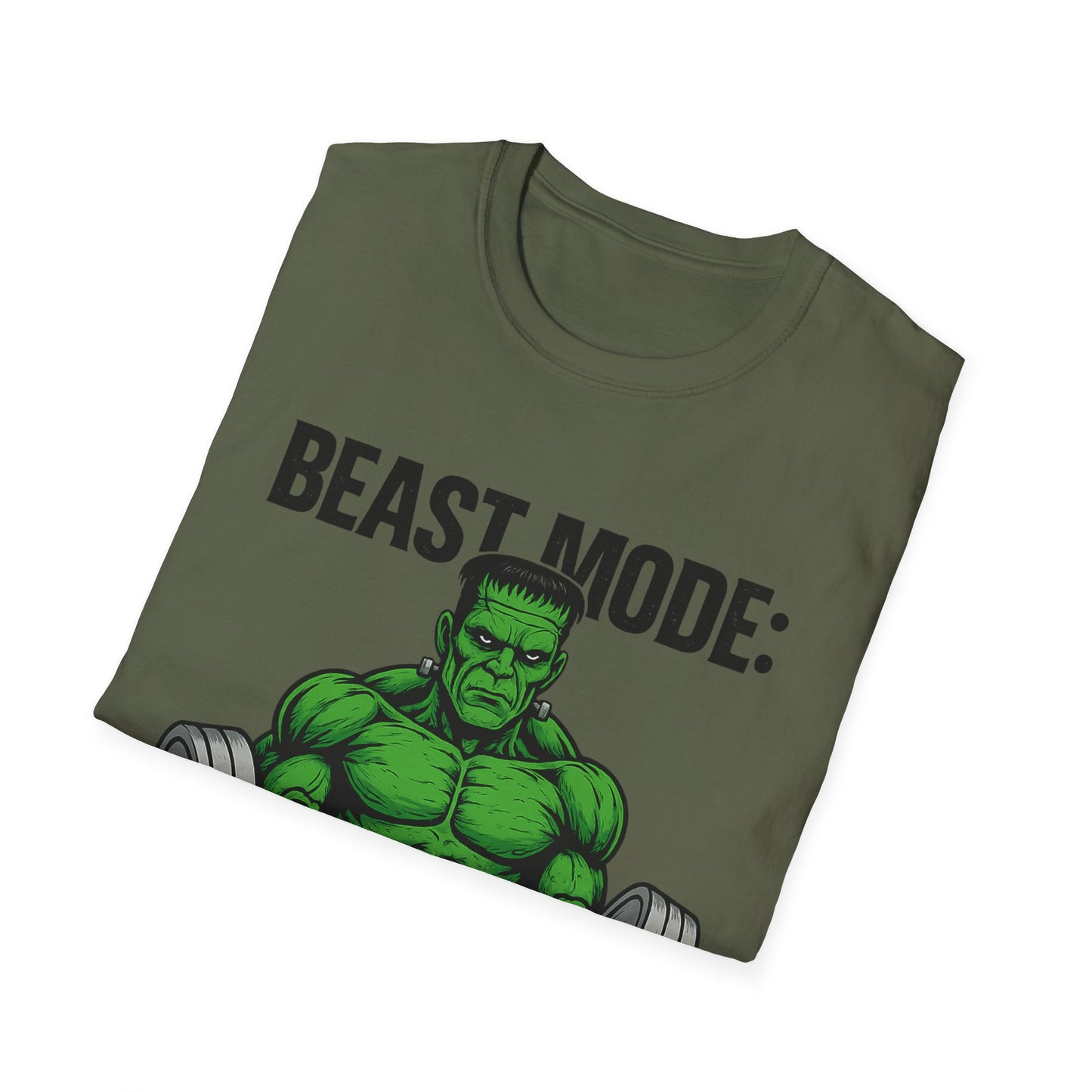 Beast Mode Frankenstein Unisex Softstyle T-Shirt, Costume Party Tee, Fall Halloween Shirt for Men and Women, Halloween