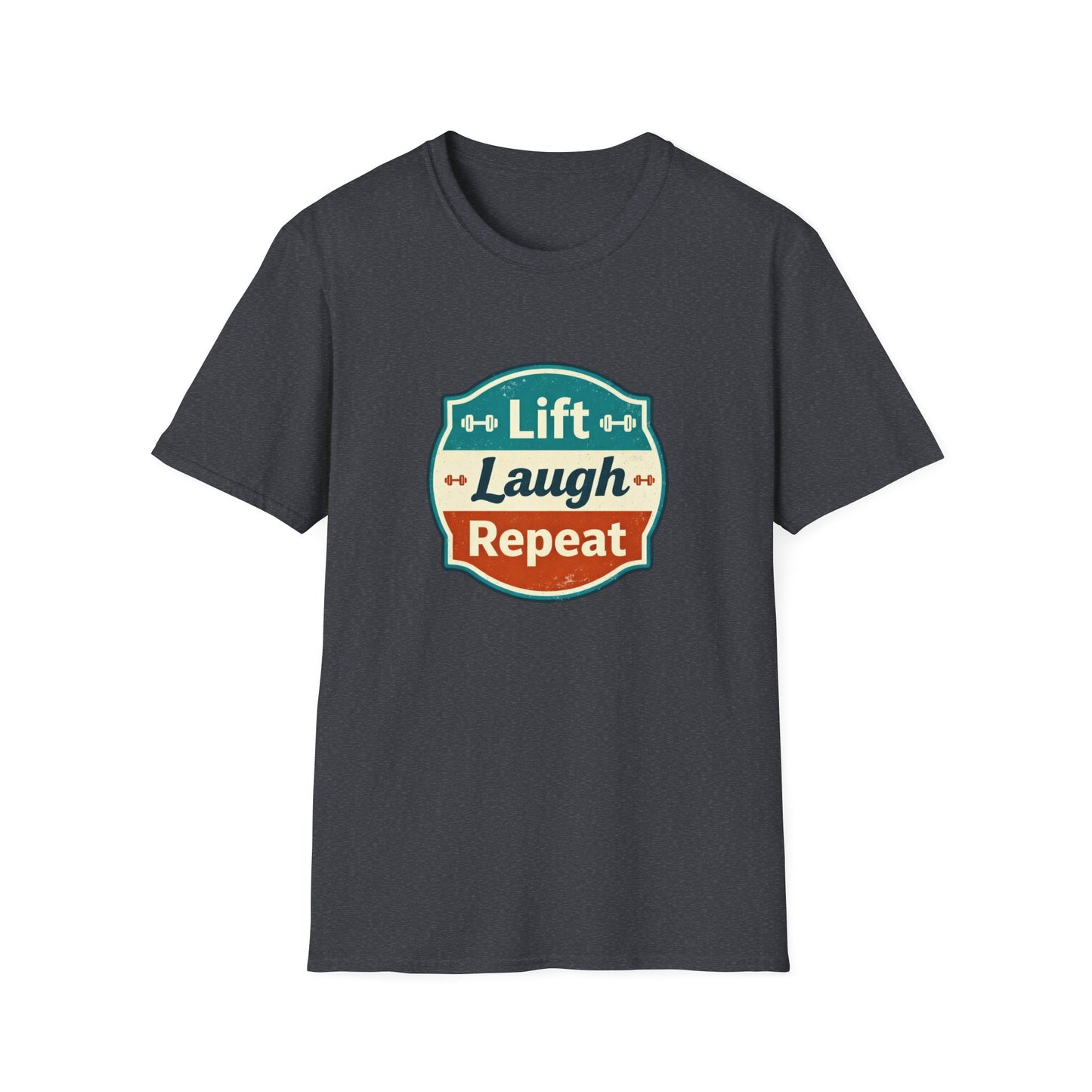Lift Laugh Repeat Workout Tee - Funny Fitness T-Shirt, Gift for Gym Lovers, Unisex Cotton Top, Exercise Humor Shirt, Motivational